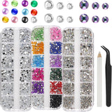 5820 Stück Strasssteine ​​​​Nägel, Glitzersteine ​​​​Nägel Und Halbrunde Perlen, AB Kristall Rhinestones, Flatback Nagel Steine ​​​​Mit Pinzette Und Stift Für Nagel/Diy (Mehrere Größen Und Farben)