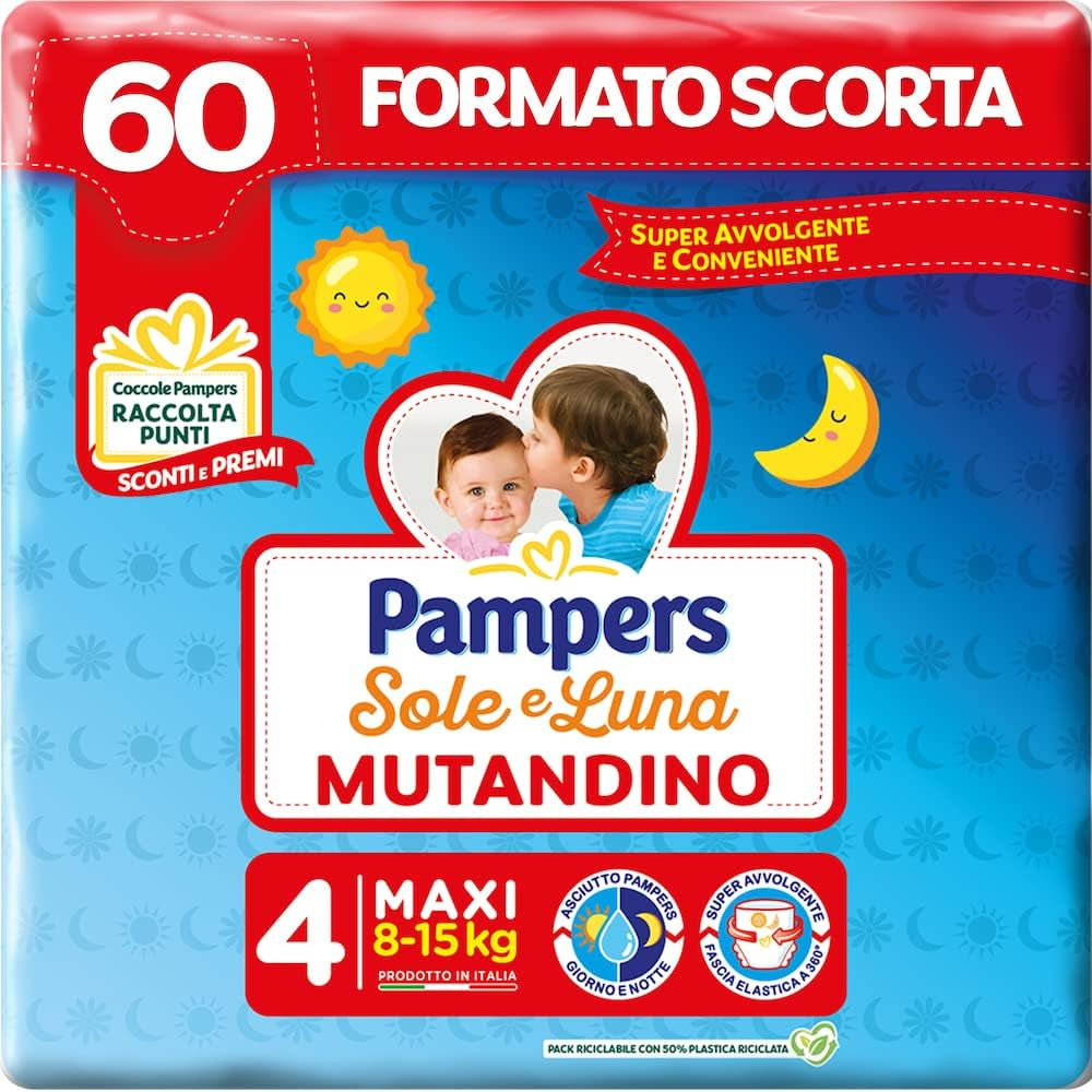 Pampers Sole e Luna Maxi Windel, Größe 4 (8-15 kg), 60 Windeln