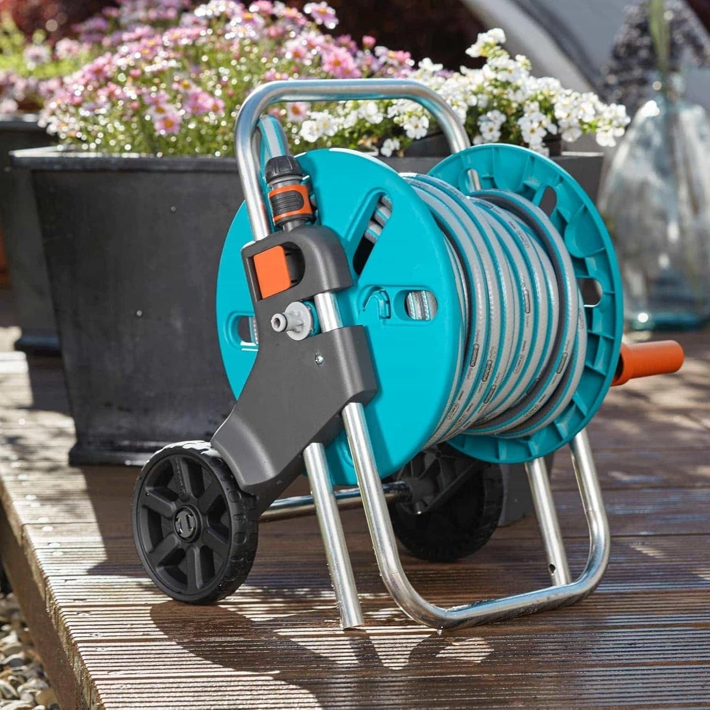 GARDENA CleverRoll S Schlauchwagen, Schlauchtrommel, kompakte Aufbewahrung (18500-20)