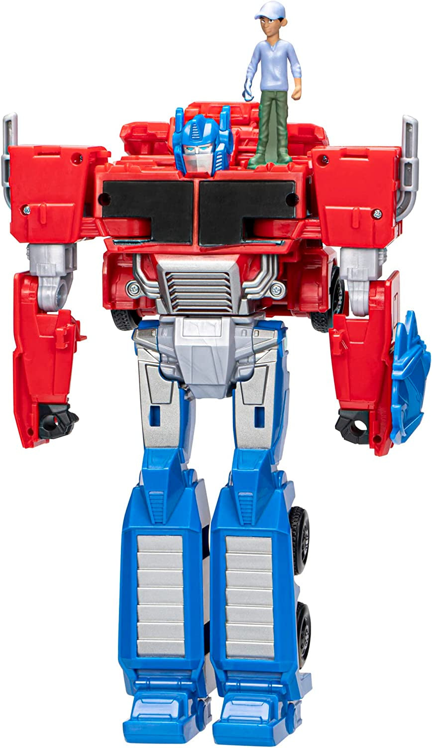 Transformers Earthspark Spin Changer Optimus Prime Figur (20 cm) mit Robby Malto Figur (5 cm), ab 6 Actionfiguren Naty Shop Single Optimus Prime