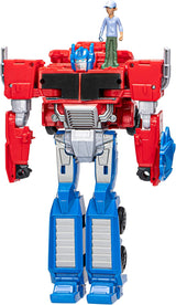 Transformers Earthspark Spin Changer Optimus Prime Figur (20 cm) mit Robby Malto Figur (5 cm), ab 6 Actionfiguren Naty Shop Single Optimus Prime