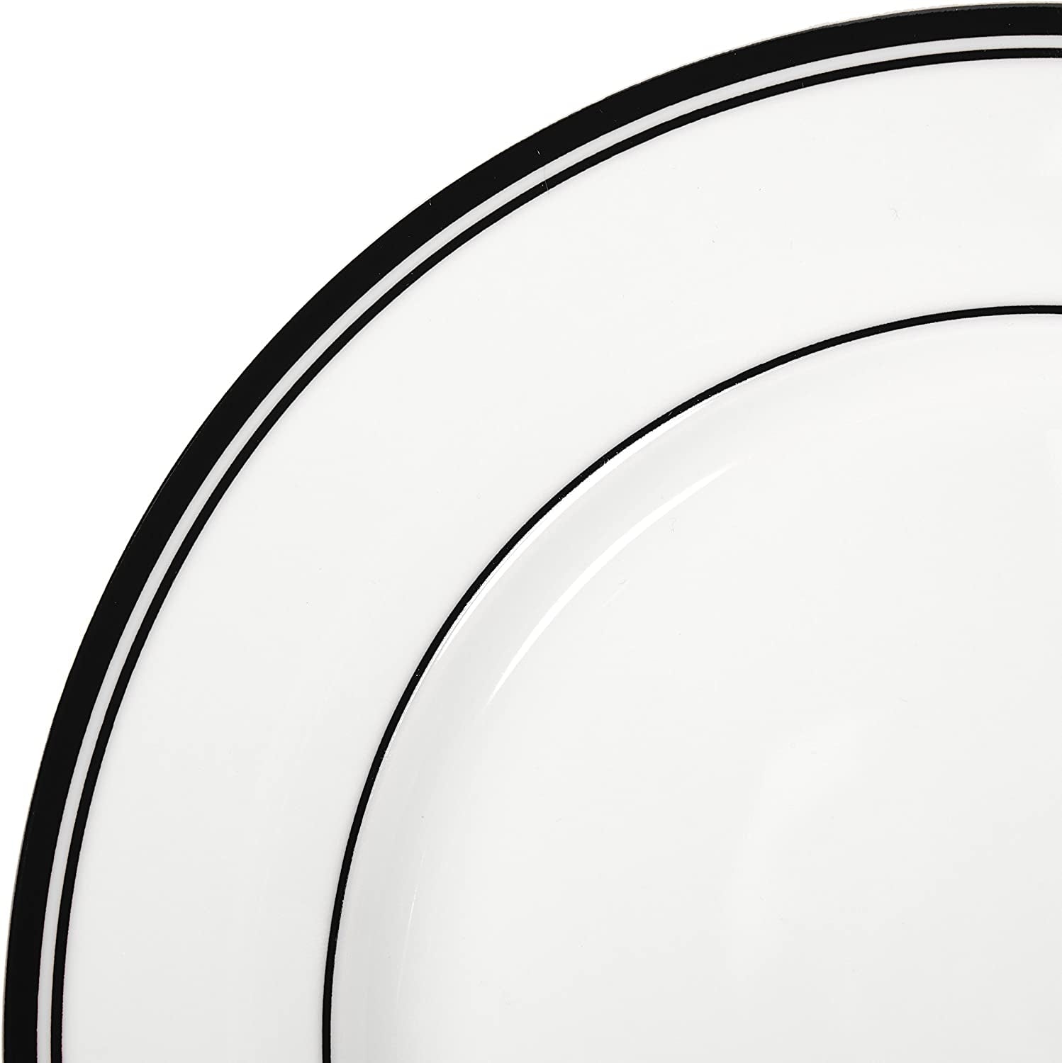 Amazon Basics Coffee Black Rim 16-teiliges Geschirrset für 4 Personen