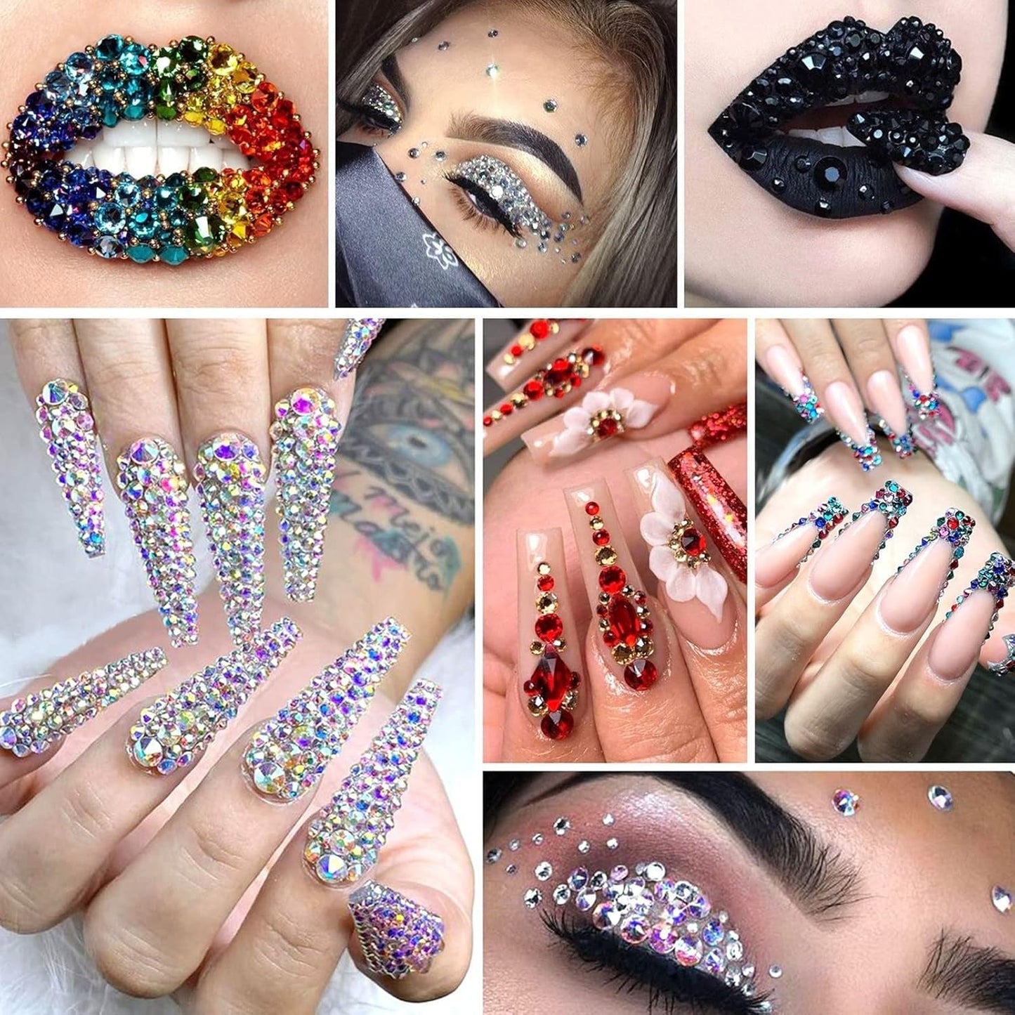 4200 Stück Nail Art-Strasssteine, 36 Farben Glitzersteine, Nageldekorationssteine ​​für Nail Art-Zubehör und Strasssteine, klarer Kristall, mit Strass-Auswahlpinzette und Ritzstift