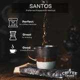 COFFEE CRUISE Santos Kaffeebohnen 1kg – Mittlere Röstung – Aroma Karamell – Für alle Kaffeemaschinen – 100 % arabisch