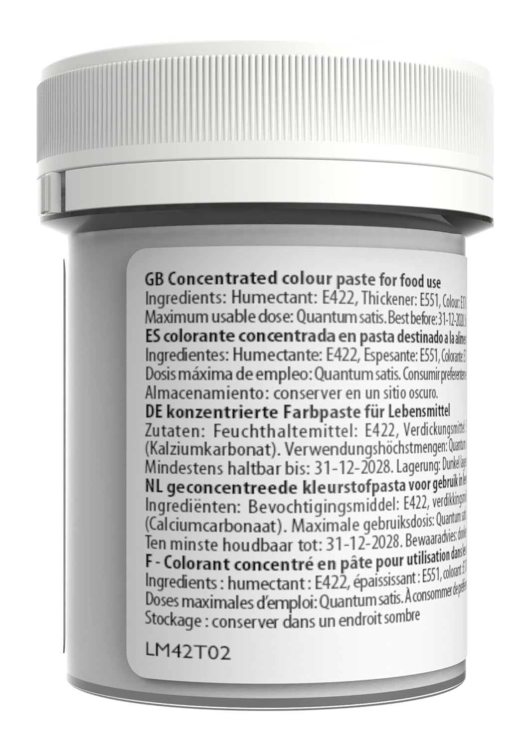 Lebensmittelfarbe Sugarflair Max Concentrated White Extra, hochkonzentrierte Lebensmittelfarbe für Marzipan und Fondant, Pastenfarbe Max Concentrate – 42 g