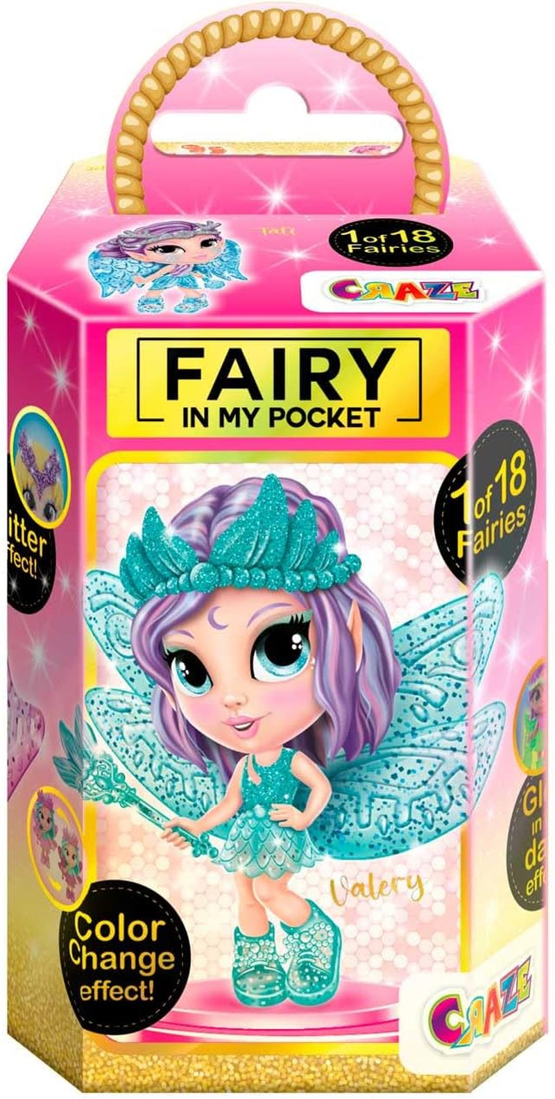 CRAZE Fee in meiner Tasche | Feenpuppe mit Flügeln, sammelbares Feenspielzeug mit Spezialeffekten wie Glitzer, Leuchten im Dunkeln und Farbwechsel. Puppen Naty Shop