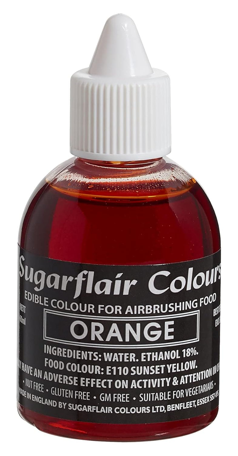 Sugarflair Airbrush-Lebensmittelfarbe Golden Gold, essbare flüssige Lebensmittelfarbe, Airbrush-Färbung für Kuchen, Muffins, Glasur und Kuchendekoration – 60 ml
