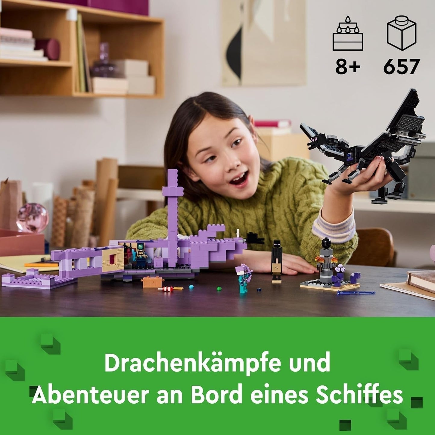 LEGO Minecraft The End Dragon und The End Ship Action-Spielzeug- und Entdeckungsset Videospiel-Bauset Abenteuerset Geschenk für Jungen und Mädchen ab 8 Jahren 21264 Bausets Beuche den LEGO-Store
