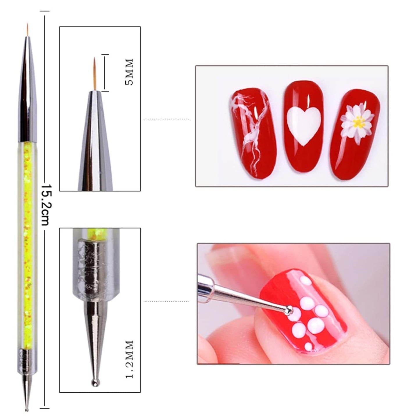 Nagel Art Fineliner Pinsel[5 Stück],Nagel Art Liner Pinsel,Professional Detail Pinselset,Nagellack Pinsel,Für Nail Art Design Painting Salon,Nageldesign Nagel Fußpflege