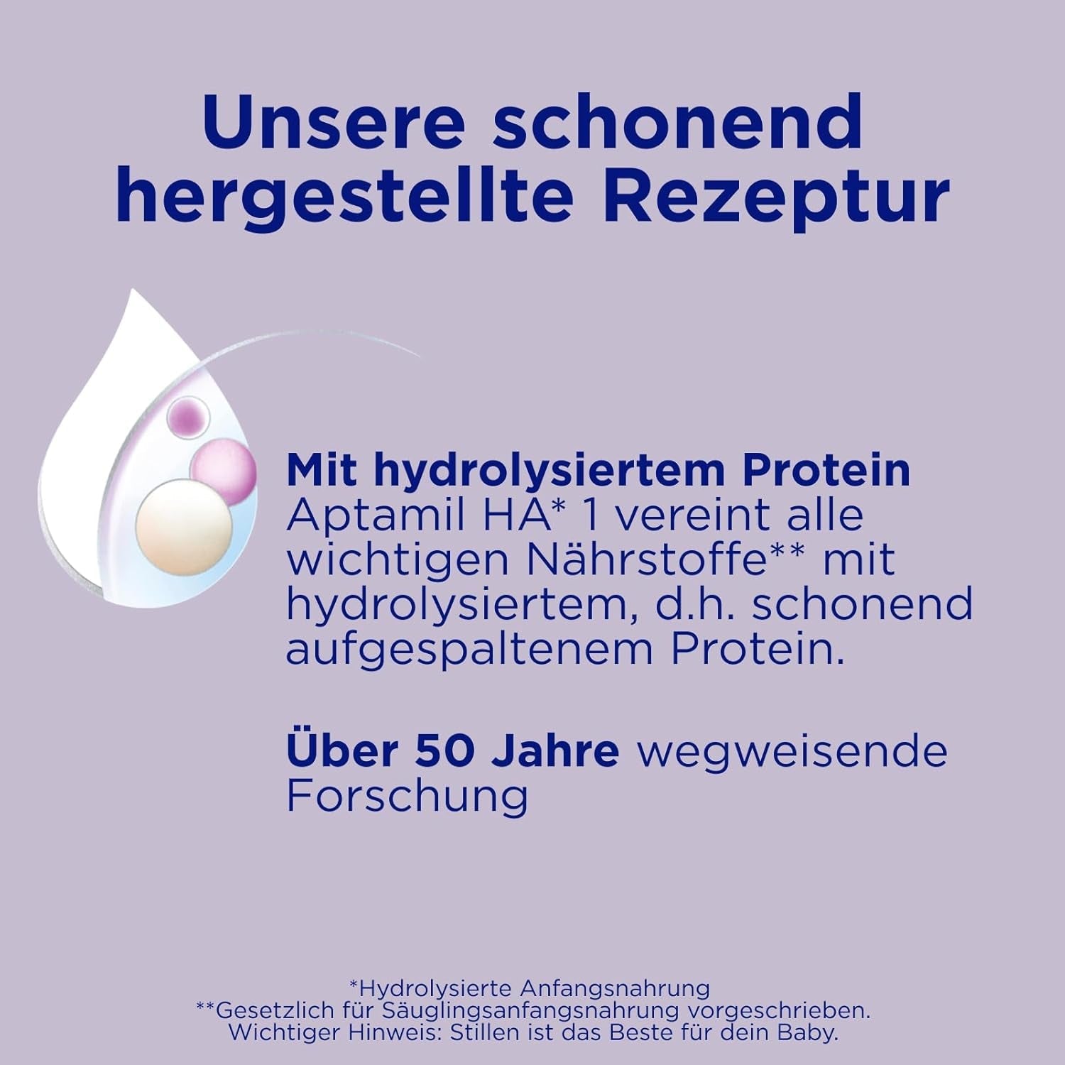 Aptamil HA 1 - Säuglingsnahrung ab der Geburt, mit DHA, laktosefrei, palmölfrei, Babynahrung, Milchpulver, 1 x 800 g