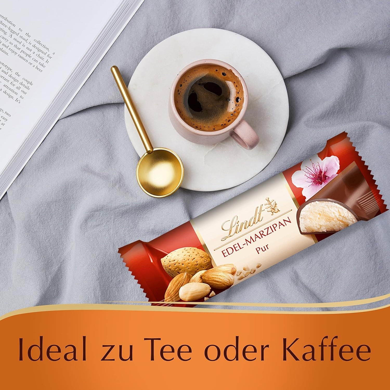 Lindor Chocolate Top Präsentation | 1718 g und Schokoriegel mit Marzipan | 25 Riegel x 50g im Thekendisplay | 1250 g | Reines Marzipan umhüllt von dunkler Schokolade | Schokoriegel