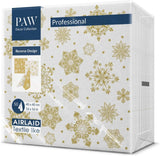 PAW – Airlaid-Servietten (40 x 40 cm) I 50 Stück I Perfekt für Weihnachten, Winter, Feiertage I Tischdekorationen für Heiligabend I Airlaid-Servietten in Stoffoptik Winterzweige I Winterzweige