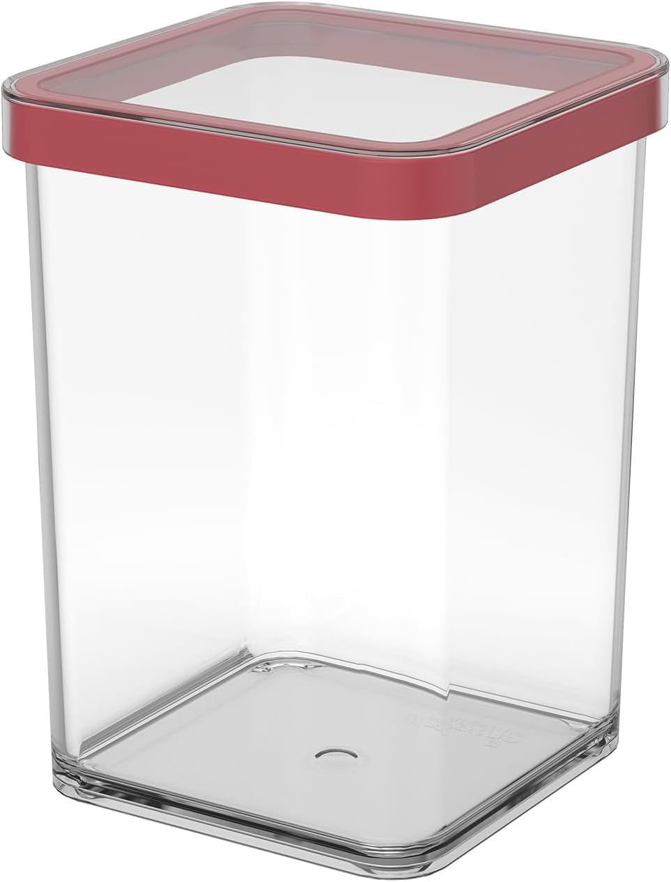 Rotho Loft 5er-Set Vorratsdosen mit Deckel, verschiedene Größen, BPA-freier Lebensmittelkunststoff (PP), transparent/rot, (21,4 x 21,4 x 23,5 cm). Frischhaltedosen Naty Shop 1 L quadratisch