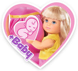 Simba 105733673 - Steffi Love Happy Family, Schwangere Puppe, Kevin, Evi und Baby mit Kinderwagen, 11 Teile, Zubehör, 30 cm, ab 3 Jahren
