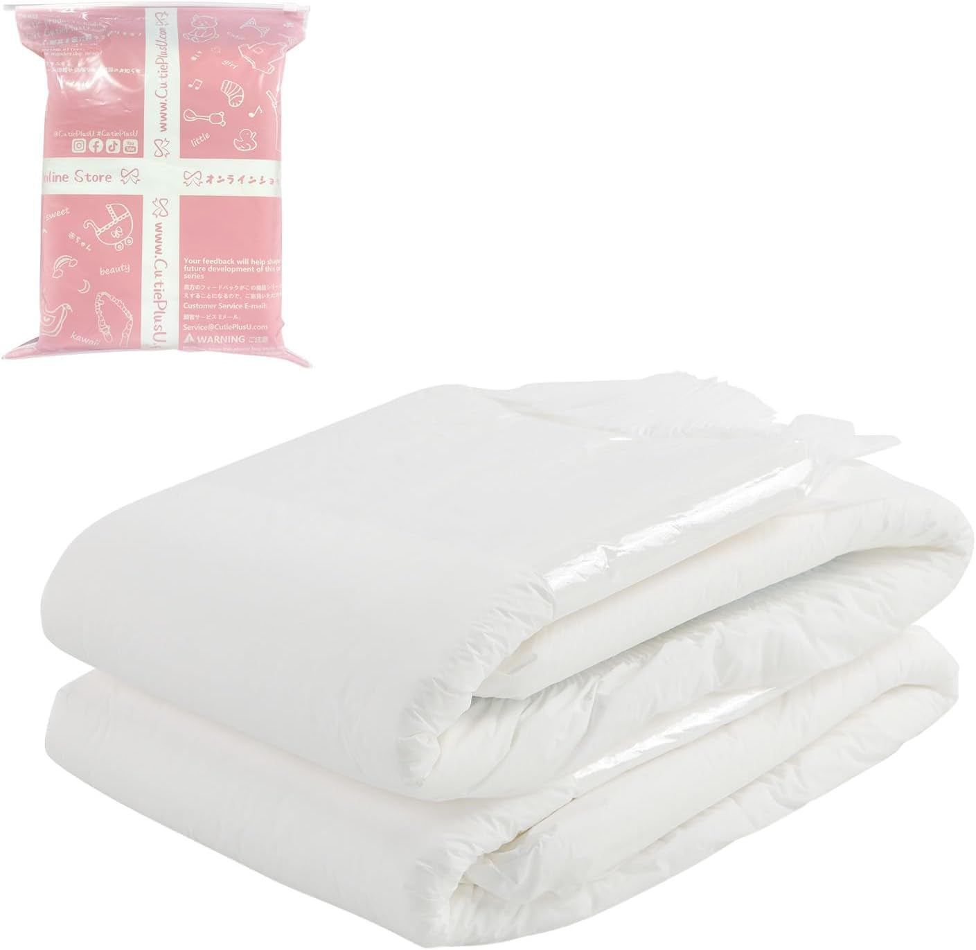 CutiePlusU Windeln für Erwachsene, trockene Oberfläche, maximale Saugfähigkeit über Nacht, Einweg-Inkontinenzwindel – Blau, 2er-Pack (Mittel 71–96 cm)