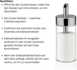 Tescoma Glasstreuer, gebürsteter Edelstahl, ideal für weißen/braunen Zucker, 225 ml