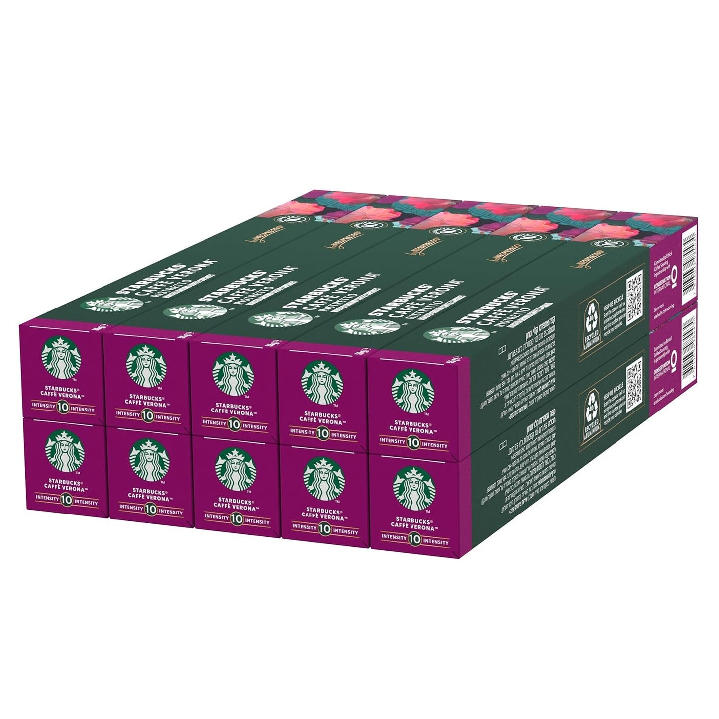STARBUCKS Caffé Verona by Nespresso, Dark Roast, Kaffeekapseln 10 x 10 (100 Kapseln)