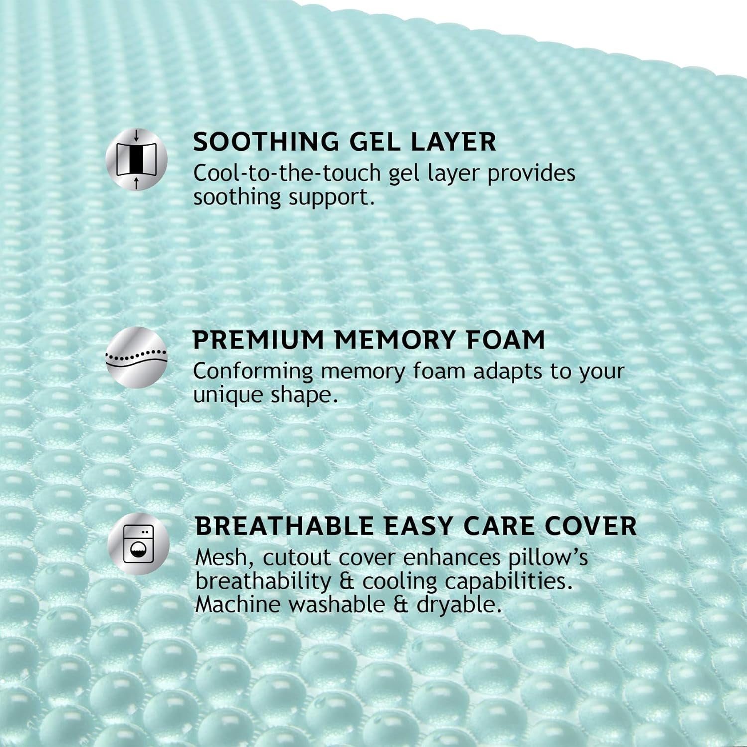Sealy SE '19 Essentials SM Aqua Bubble Gel Sheet, 1 MC (US) Kissen, Weiß, 61 x 40 x 14 cm Naty Shop Standardkissen