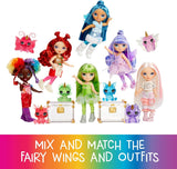 Rainbow High Littles Regenbogen-Fantasie-Fee und Haustier – Smaragd, Grün – 14 cm bewegliche kleine Fantasy-Drachenpuppe mit austauschbaren Feenflügeln, süßes Geschenk für Kinder ab 4 Jahren