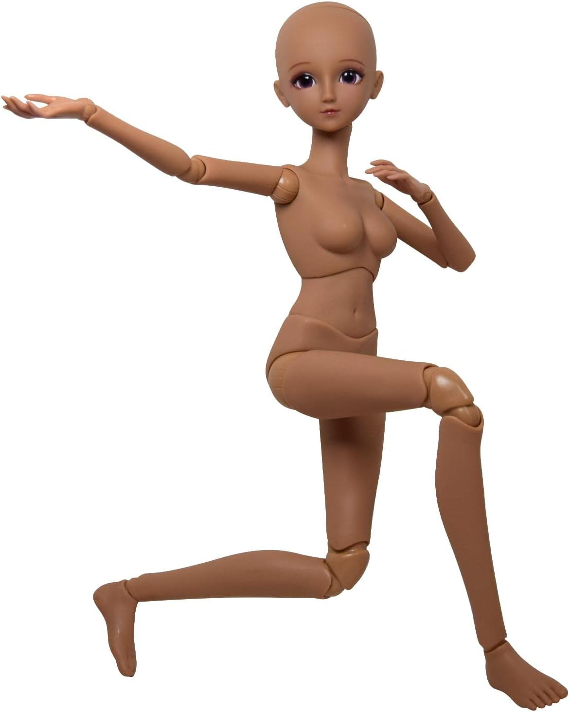 1/3 BJD-Puppe, schwarzbraune Haut, Puppenkörper, 60 cm, 24 Zoll Kugelgelenk, SD-Puppen, bewegliche Gelenke, PVC, DIY (Alexia)