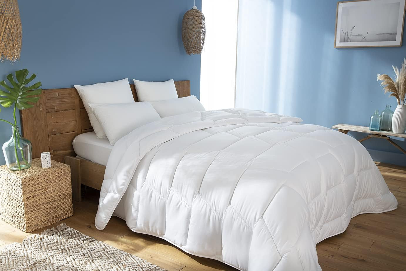 Abeil Bio' Attitude Steppdecke, leicht, Bezug aus Bio-Baumwolle, Füllung: Polyester Cyclafill® 200 g/m², maschinenwaschbar, Öko-Tex-zertifiziert, 200 x 200 cm. Steppdecken und Steppdecken Naty Shop