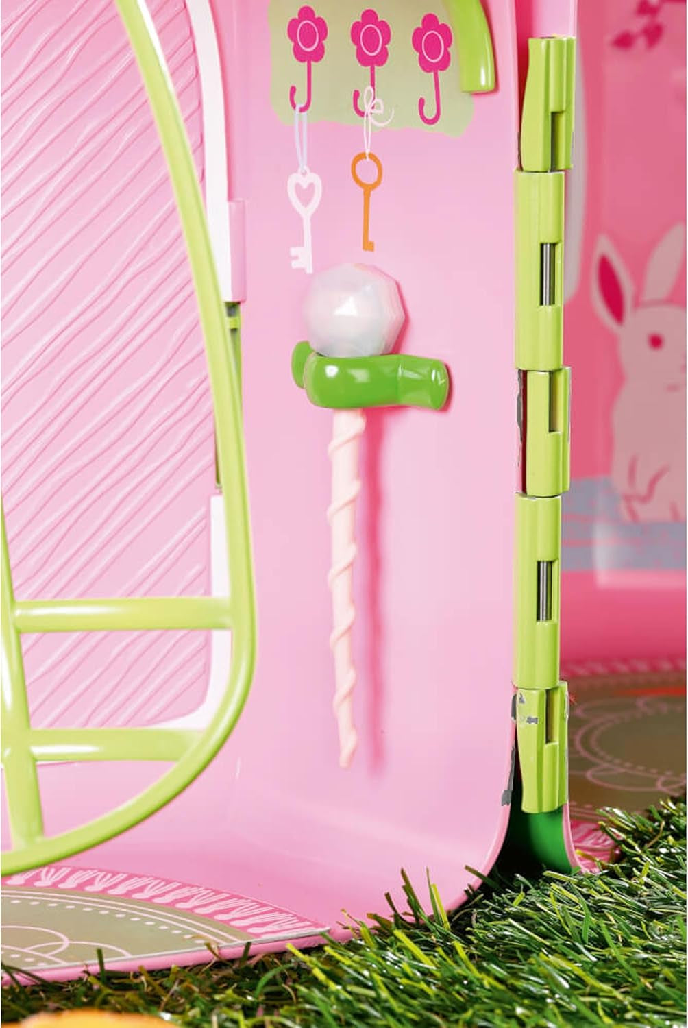 BABY Born Storybook Cottage, faltbares Puppenhaus für 18-cm-Puppen mit Tisch, Kamin, Chaiselongue und Teleskop, Rosagrün, 833803 Zapf Creation Puppenhäuser Naty Shop