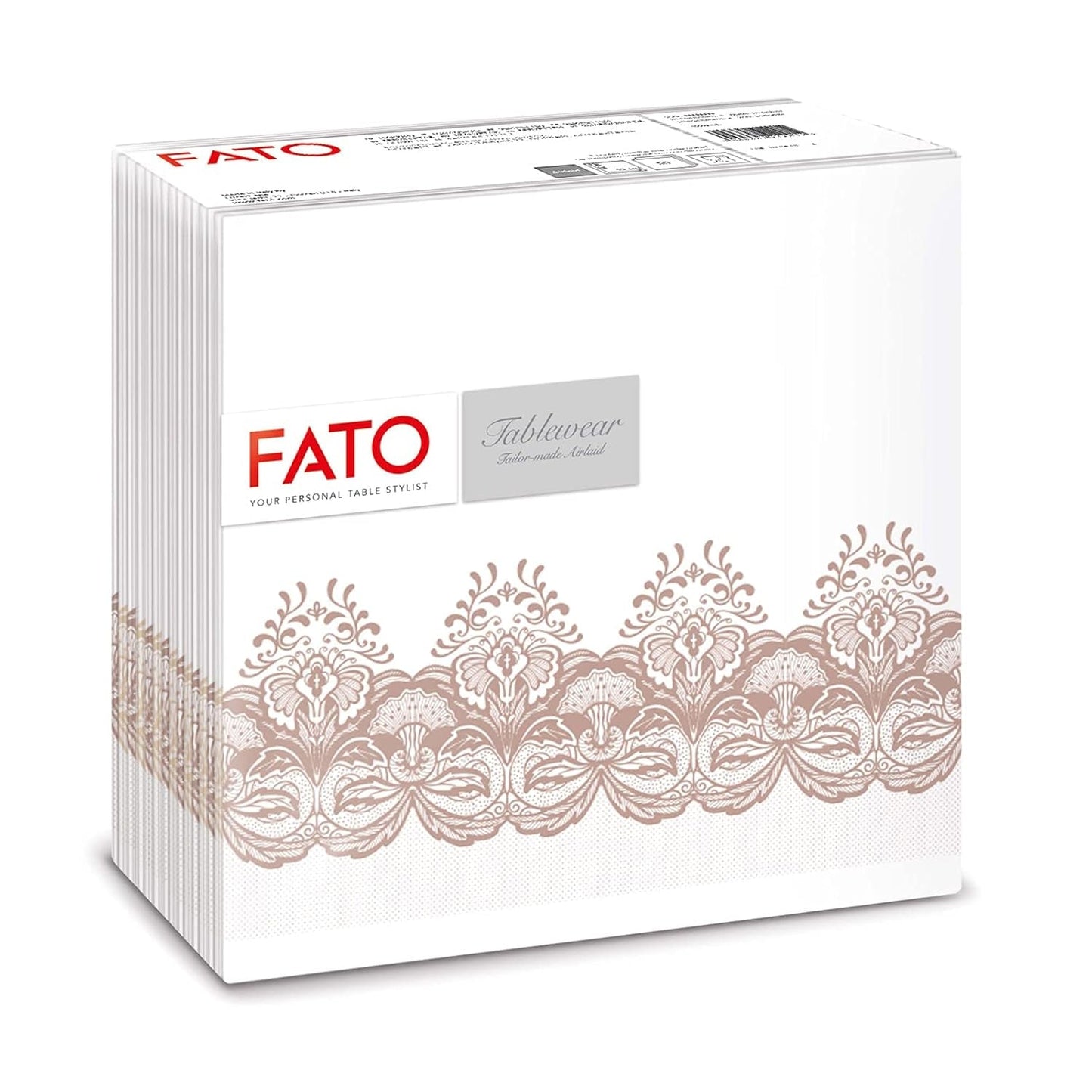 Fato - Trockenpapierservietten, Airlaid, Textileffekt, Packung mit 50 Servietten, 40X40 gefaltet im 4er-Format, Tropicana Decor