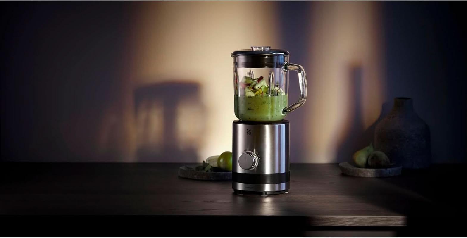 WMF Küchenminis Kompaktmixer, Mini Standmixer, 400 Watt, Standmixer Klein, Glasbehälter 0,8 L, Pulsstufe, Cromargan Matt Kitchen Naty Shop