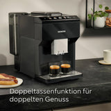 Siemens EQ500 klassische automatische Espressomaschine, TFT-Farbbildschirm, 5 Kaffee- und Milchsorten, Doppeltassenfunktion, einfache Reinigung, abnehmbare Brüheinheit, mit Milchschlauch, schwarz, TP511E19