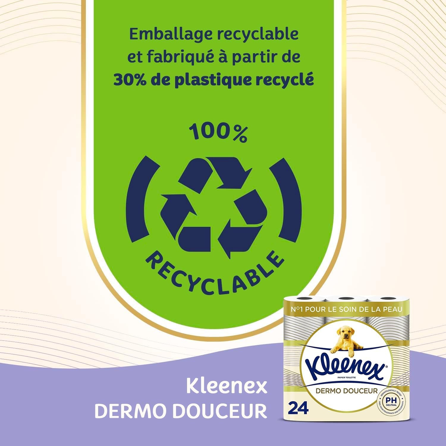 KLEENEX Dermo Douceur 4230420 Toilettenpapier, 24 Rollen (4 x 6 Rollen), weiß, 24 Unité (Lot of 6)