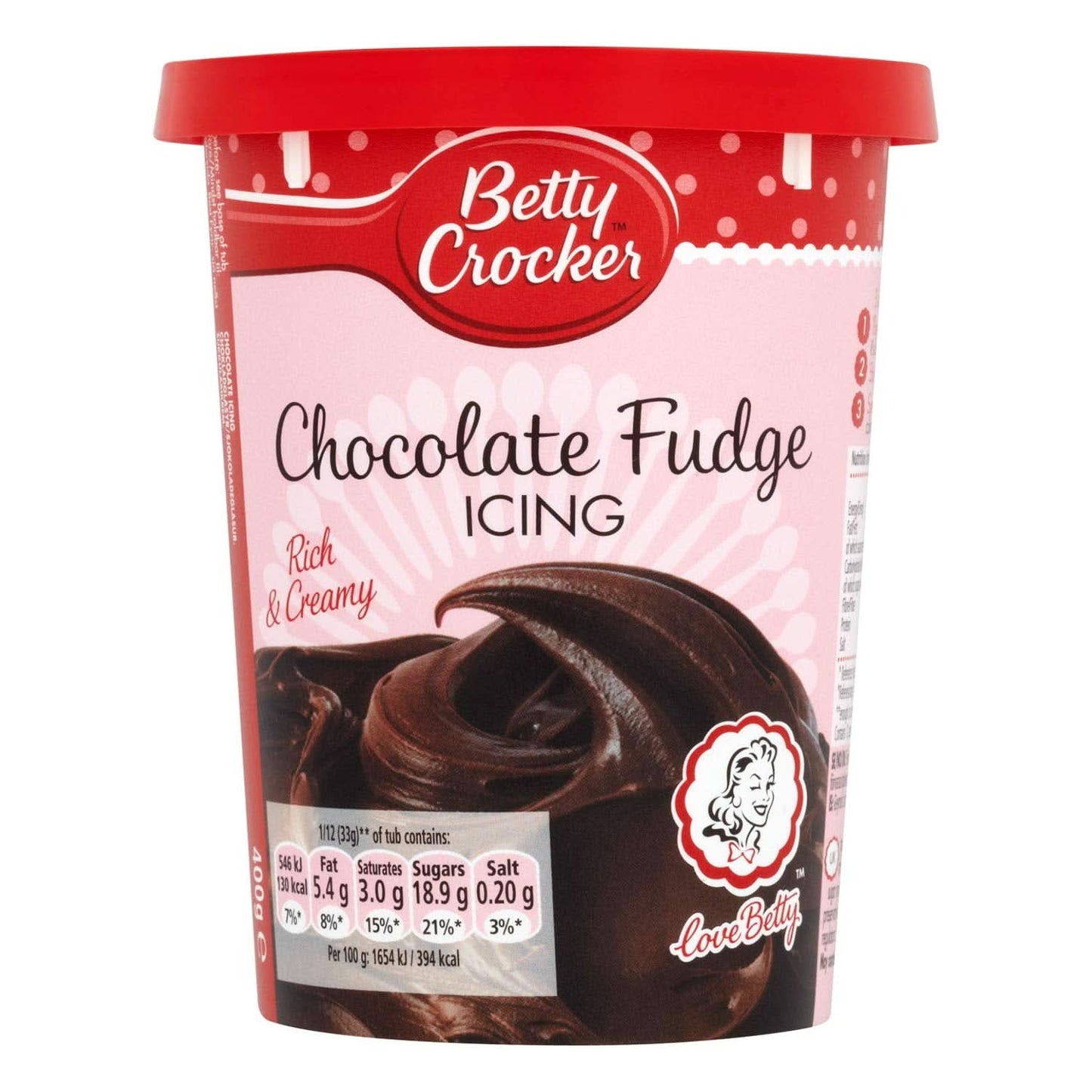 Betty Crocker, Kuchenglasur mit Schokolade und Karamell, 400 Gramm Glasuren und Dekor Naty Shop