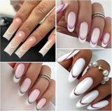 GZMAYUEN 12 Farben Französische Nagelaufkleber, 3D-Nagelaufkleber mit französischem Farbverlauf, selbstklebendes Nageldesign, Nagelzubehör