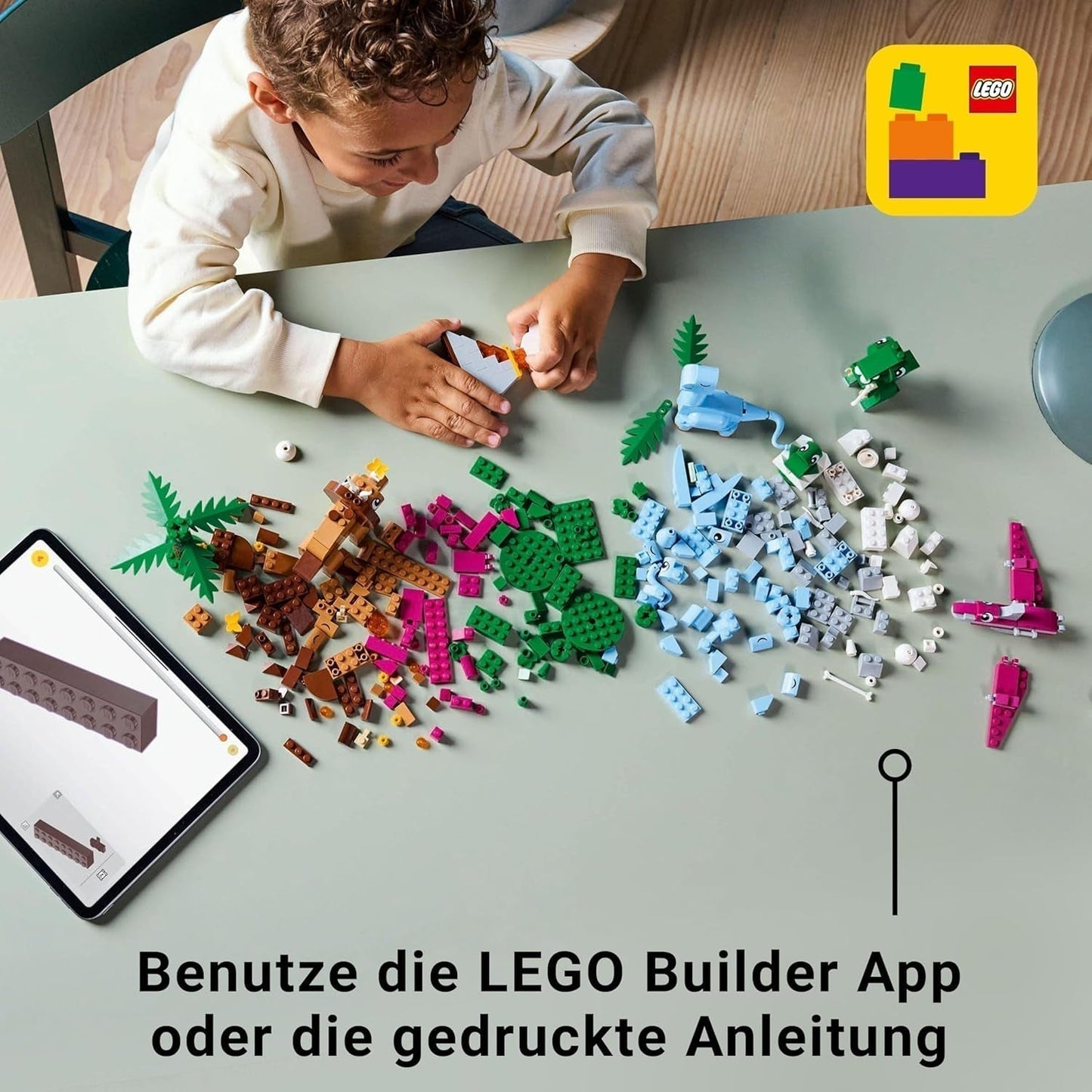 LEGO Classic Kreativ-Dinosaurier-Bauset mit Tiermodellen und Figuren aus Steinen, fantasievolles Spielerlebnis, Geschenk für Jungen und Mädchen ab 5 Jahren, inklusive T.Rex und Triceratops 11041 Bausets Besuchen Sie den LEGO-Store
