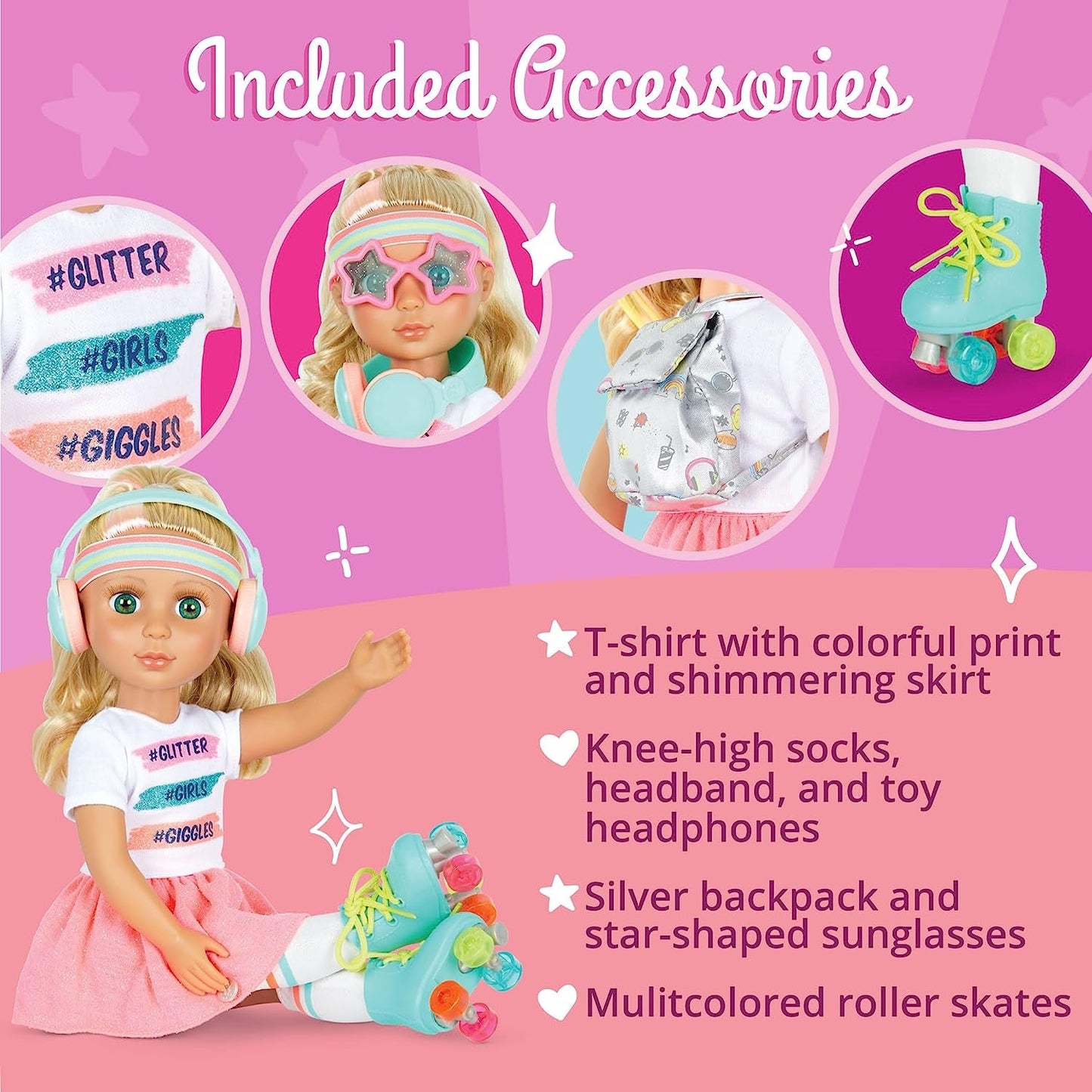 Glitter Girls – Sunnie Dolls – bewegliche Sunnie-Puppe, 36 cm – blondes Haar und grüne Augen – Spielzeug für Kinder ab 3 Jahren