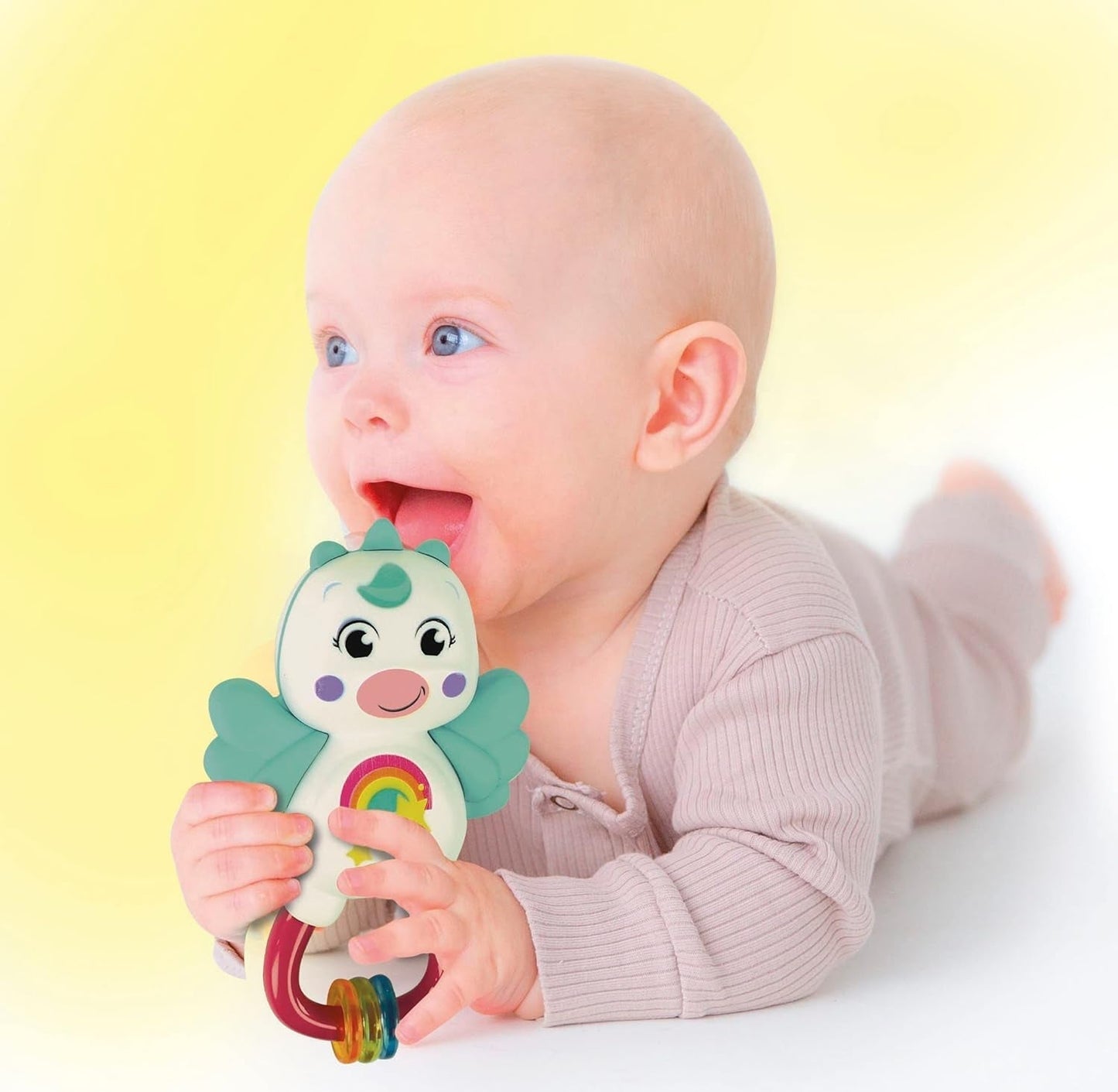 Clementoni 17778 – Rassel „Kleines Einhorn“ – Sonaglio Neonato Con Massaggiagengive, Giocattolo Bambini 3 Mesi, Rafforza Le Capacità Motorie E Sensoriali – Made in Italy Jucarii Bebe Naty Shop