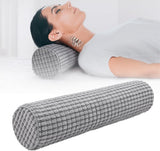 Nackenrolle mit Bezug, 11 x 45 cm großes Memory-Schaum-Reisekissen, punktuell waschbares Plüsch-Nackenkissen zur Linderung von Nackenschmerzen, Nackenkissen für Zuhause, Büro, Reisen, runder Zylinder, Yoga, orthopädische Nackenkissen, Naty Shop-Standardtitel