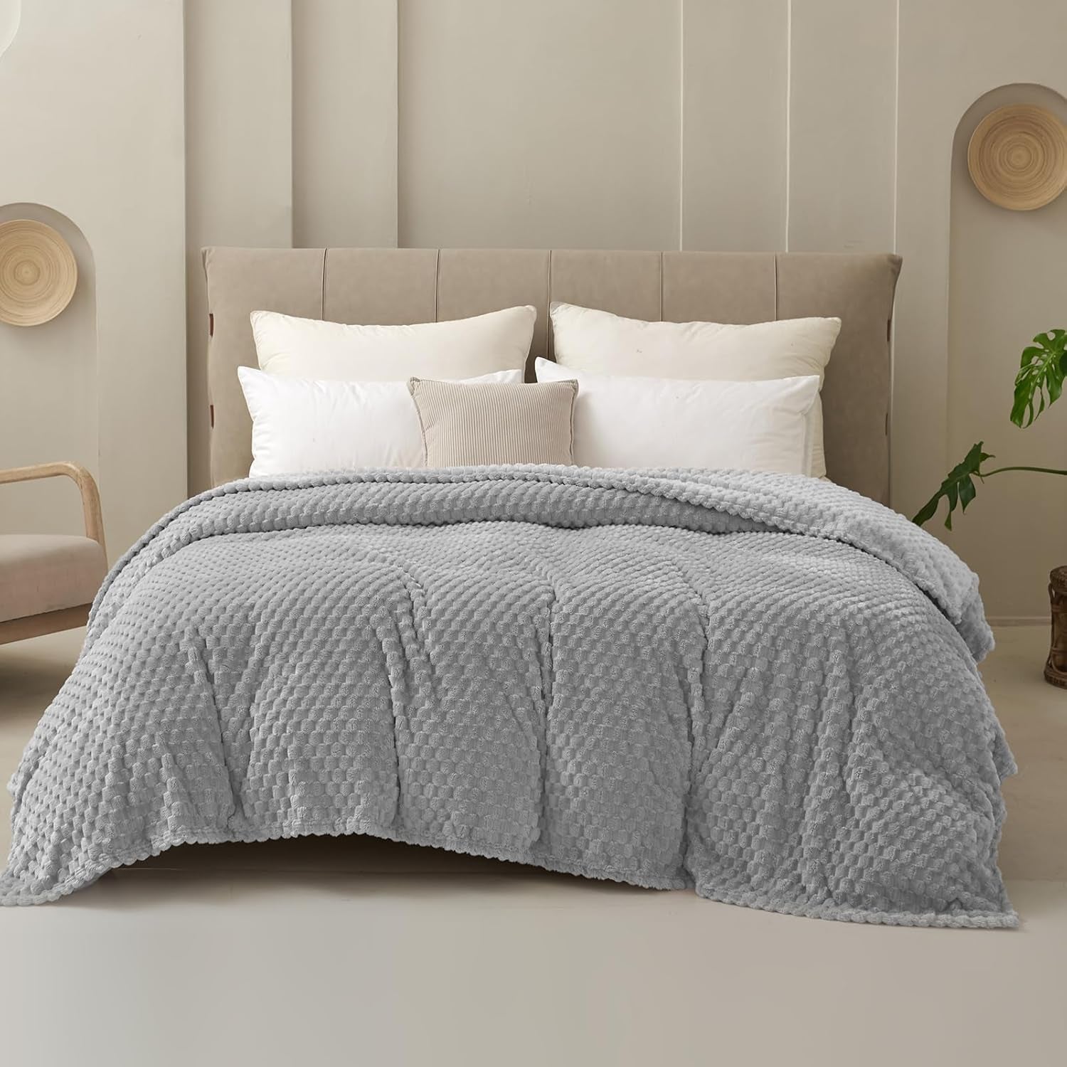 Good Nite Kuscheldecke, flauschige Decke, 150 x 200 cm, weiche Mikrofaser-Tagesdecke, Sofadecke, Kuscheldecke, warme Fleecedecke für Sofa und Bett, Schlafzimmer, Büro, Grau, Good Nite Betten und Decken