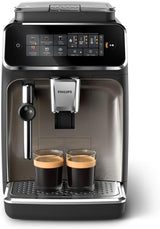 PHILIPS automatische Espressomaschine 2200-Serie – 2 Kaffeespezialitäten, Touch-Display, klassischer Milchaufschäumer, Keramikmahlwerk, mattschwarz (EP2220/10)