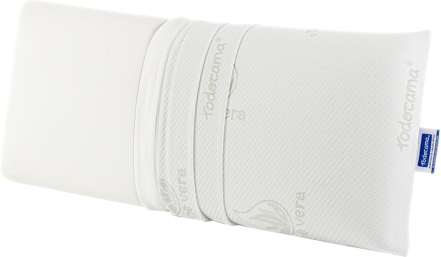 Todocama - Memory-Kissen, Aloe Vera, 2 Stück, 70 cm, weiß Naty Shop Standardkissen