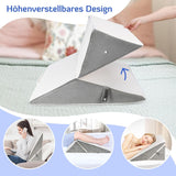 Verstellbares Keilkissen für Kinder, hochdichtes Schaumstoff-Lesekissen für Bett und Sofa, ergonomisches Bettkeil-Kopfkissen für Schlaf-Reflux-Apnoe, Beinkissen/Rückenkissen zum Spielen und Lesen (weiß und grau)