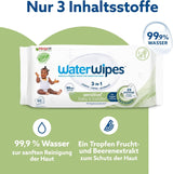 WaterWipes Sensitive+ Feuchttücher für Babys und Kleinkinder, 720 Stück (12er-Pack), 3-in-1-Reinigung, Pflege, Schutz, 99,9 % Wasser, strukturierte Reinigung, parfümfrei