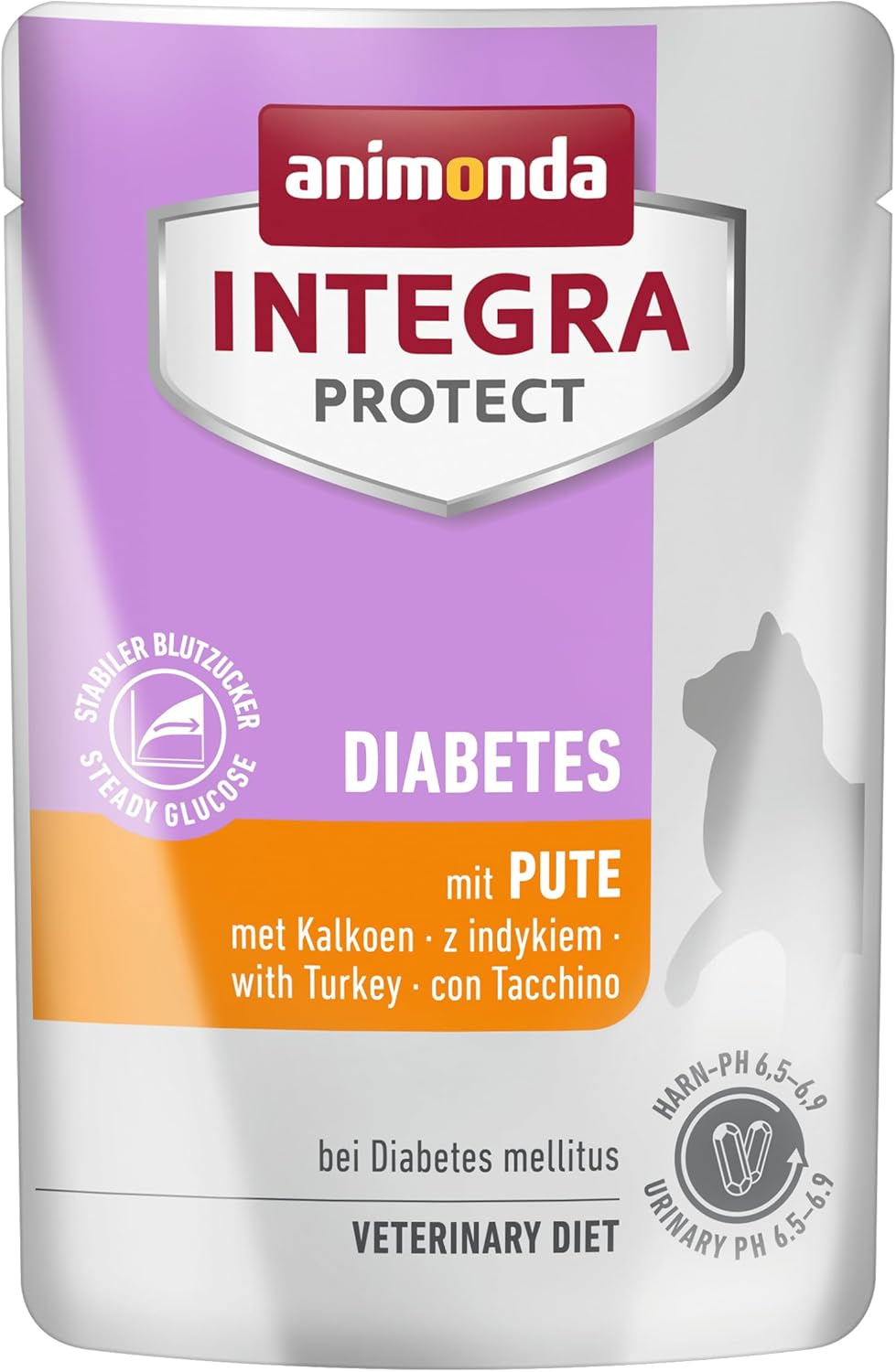 Animonda INTEGRA PROTECT Nassfutter für diabetische Katzen mit Putenfleisch (24 x 85 g), von Tierärzten bei Diabetes empfohlen, ein Alleinfuttermittel für ausgewachsene Katzen, gemeinsam mit Tierärzten entwickelt.