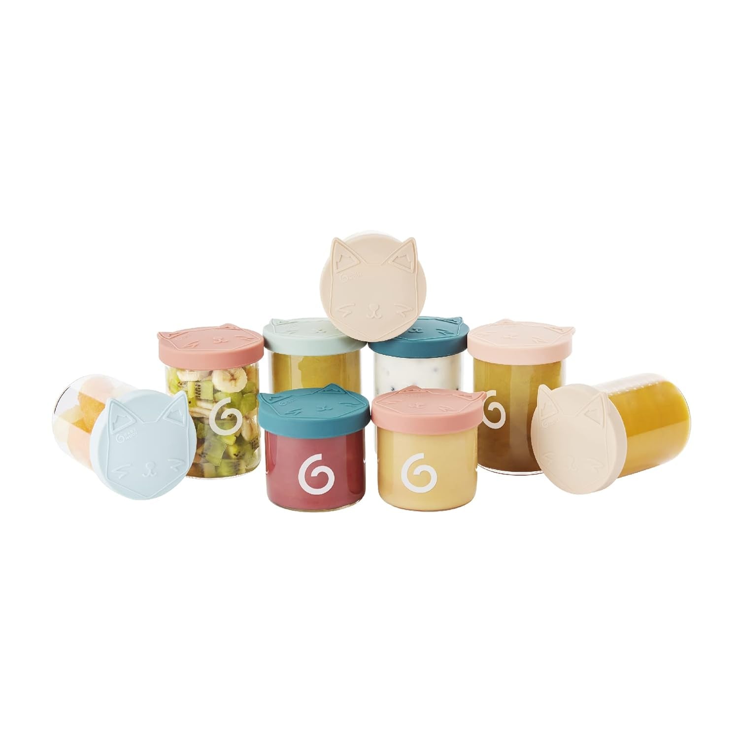 Babymoov ISY BOWLS Babynahrungsbehälter aus robustem, temperaturbeständigem Glas – zum Aufbewahren/Einfrieren von Babynahrung, 6x 250ml + 3x 120ml Naty Shop Frischhaltedosen 6X250ml + 3X120ml
