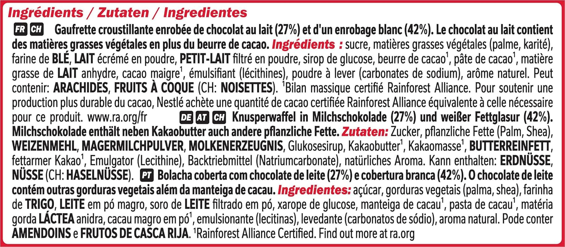 Nestlé Chunky Funky Crispy Wafer in Milchschokolade, Multipack, 2er-Pack (je 4 x 40 g)