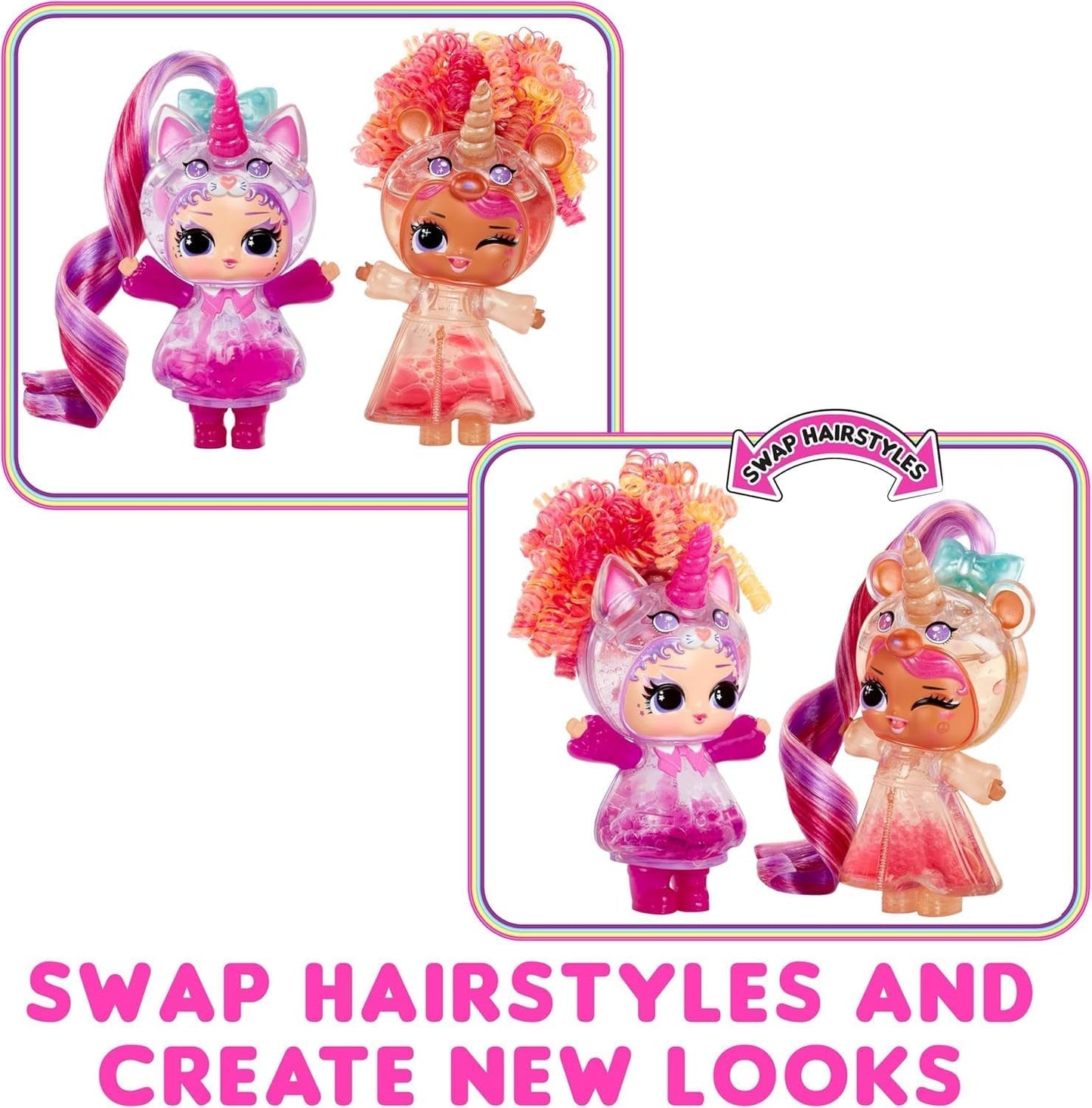 LOL Überraschung! Unicorns Tots – Enthält 1 Puppe mit klarem Körper und Lavalampeneffekt, gepanzerte Verpackung, 8 Sammelpuppen mit 2 bunten Mischungen, für Kinder ab 4 Jahren