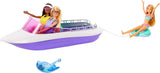 Barbie HHG60 – Meerjungfrau-Motorboot mit 2 Puppen (blond/brünett) und diversem Zubehör, Spielzeug für Kinder ab 3 Jahren