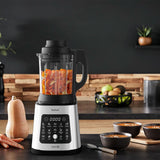 Tefal Perfectmix Cook Hochgeschwindigkeits-Standmixer, Mit Kochfunktion, 10 Auto-Programme, Heiße Und Kalte Rezepte, Abnehmbare Klingen, Inkl. Dampfkorb, Silber/Schwarz, BL83SD30 Kitchen Naty Shop