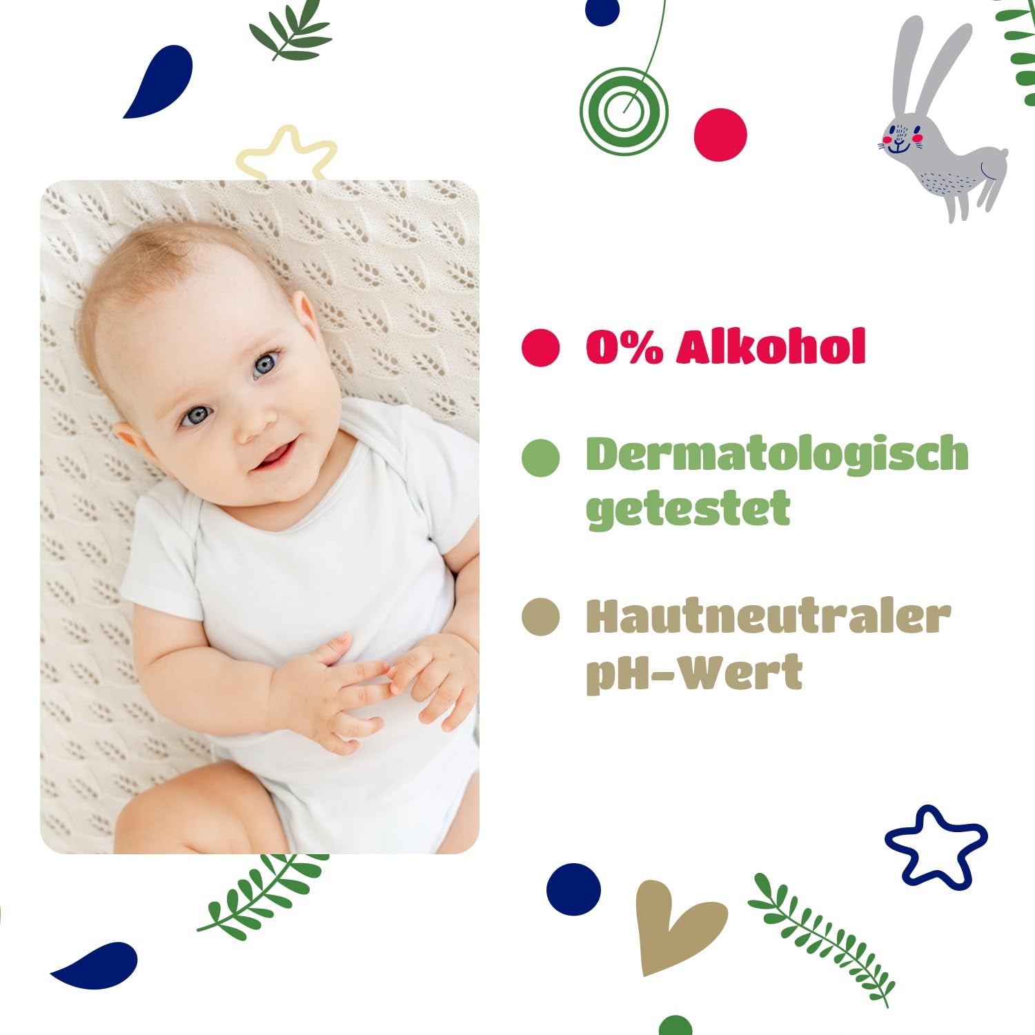 Șervețele umede Kindii Natural Balance pentru bebeluși – (1 x 60 buc.) Șervețele umede pentru bebeluși și copii – Protectoare, Aloe Vera, Parfum delicat – 60 buc.