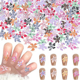 100 Stück 3D Blume Nagel Charms Nägel Zubehör Nageldesign Glitzersteine ​​​​Nailart Strasssteine ​​​​Flower Nail Charms Luminous Flower Nail Art Charms Bunte Blumen Deko Nagel Steinchen Flowers Nail