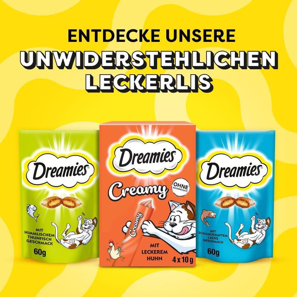 DREAMIES SHAKE UPS Multivitamin Seafood Festival Katzensnacks in Portionsbeuteln – 55 g (6 Beutel)